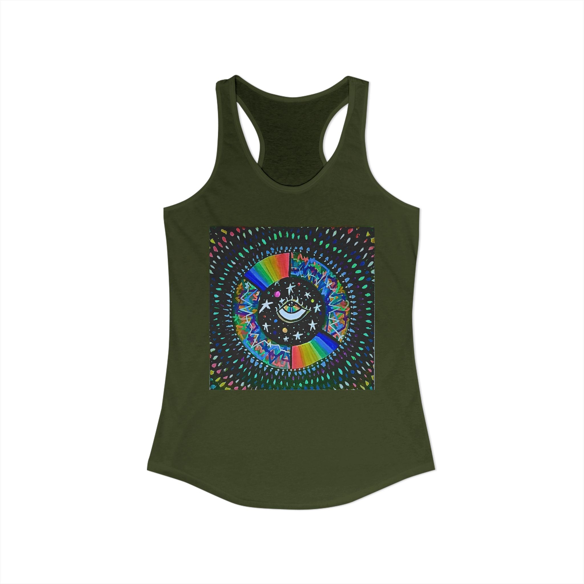 Cosmic Heartbeat Rainbow Love Racerback Tank